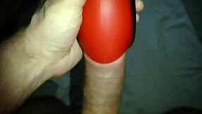 Wanking with Wife's Piss-Filled Masturbator