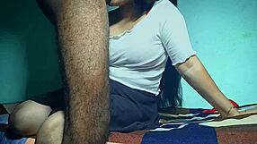 cute desi girlfriend receives blowjob and gets fucked by lover