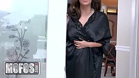 Mia ryder, brunette milf, invites babysitter hope harper to share her husband's big cock