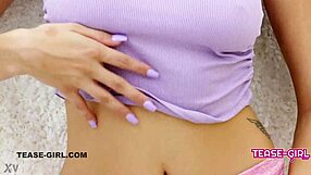 super cute brunette teen 18+ with perfect body gets interviewed and massaged