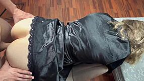 Housewife bends for doggy?