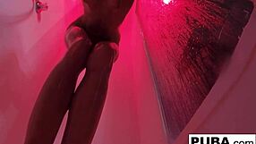 Is hot kendra cole showering sexily?