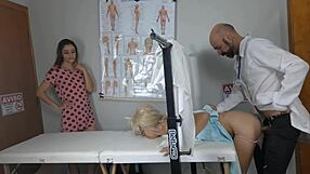 two naughty teens let the doctor play with their pussies?