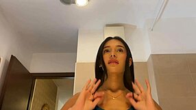 Can She Be Most Beautiful Girl Ever Look Sexy Blue Mini Skirt Panties