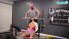 ashlyn peaks works out with her personal trainer in a fun session.