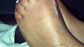 EBONY FOOTJOB MOV with intense foot action
