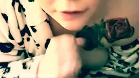 all smiles as cum shots cover her body