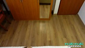 Hey, that beautiful eyed asian tries big fat cock on tuktukpatrol