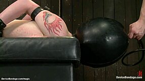 The blindfolded slave endured chained vibrations.