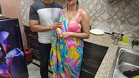 indian desi bhabhi fucked hard by her devar first time in kitchen, teasing and riding his big cock rough in homemade roleplay