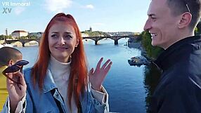 Katy Rose VR video - redhead first double pussy penetration DPP threesome