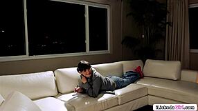 Lesbian teen facesits then fingers her best friend in a shaved pussy licking session