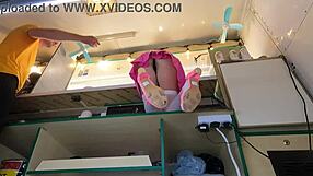 Is that hot 18 yo chick showing her upskirt at work on hidden camera?