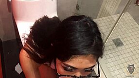 rome major fucks eva yi in bathroom at night, cums on ass