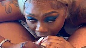 Pretty Ebony Face Sucks Big Dick Deeply
