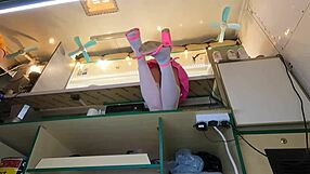 Is that hot 18 yo chick showing her upskirt at work on hidden camera?