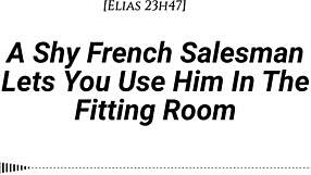 M4F shy French salesman in fitting room 😏