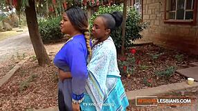 Huge Natural Boobs BBW Black Lesbians Fuck Double Dildo & Cum Hard