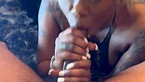 Pretty Ebony Face Sucks Big Dick Deeply