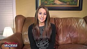 busty mature redhead autum squirts on the couch and sucks a big cock