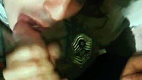 My girlfriend takes me to the patio for deep throat oral.