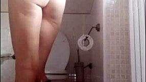 Milf's wet pussy exposed in public garden car upskirt tease