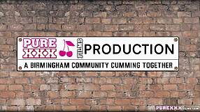 Sporty chick enjoys titty fucking in intense threesome encounter.