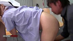 Sultry Asian Nurse Delivers Two Intense Japanese Blowjobs