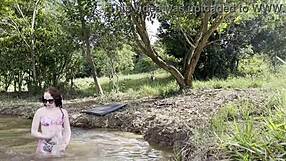 albina has sex in the bush with stranger who masturbated for her