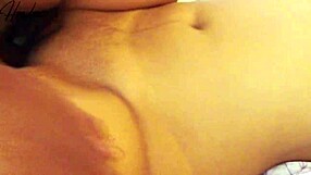 Horny Asian girl fucks home alone in missionary