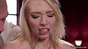 blonde and brunette in bizarre bdsm bondage, tied up in lingerie. for rough backdoor play, submission, and pain in group