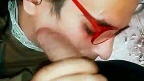 My girlfriend takes me to the patio for deep throat oral.