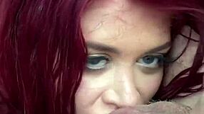 Redhead british gymnast deepthroats and rides daddy to multiple legs shaking orgasms pov