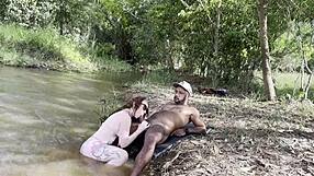 albina has sex in the bush with stranger who masturbated for her