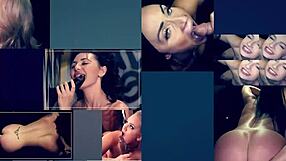 Gloryholesecrets - busty brunette babe slurps and sucks dicks