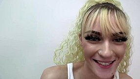 Blonde Coed Cutie Sassy Sucks A Big Hard Cock And Swallows The Big Cumshot