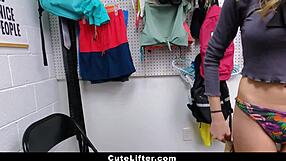 Gorgeous Nerdy Thief Getting Banged Over the Security Office Table - Cutelifter