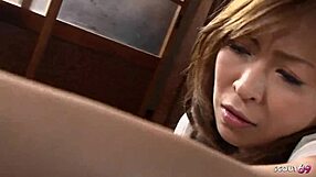 Japanese step-mom caught masturbate and give him his first blowjob in uncensored jav porn