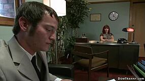 Shemale boss anal fucks auditioner in kinky domination