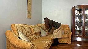 busty redhead reveals her hairy pussy to the camera in homemade solo tease