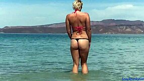 Boyfriend Receives Bikini Blowjob and Covers My Tits with Cum at the Beach
