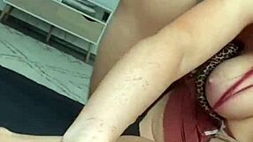 Redhead british gymnast deepthroats and rides daddy to multiple legs shaking orgasms pov