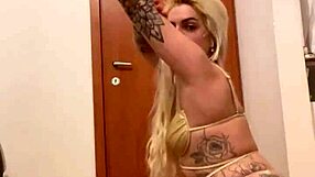 Blonde with tattoo looks so attractive