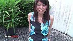 Teen gives blowjob outdoors then takes cumshot on cam