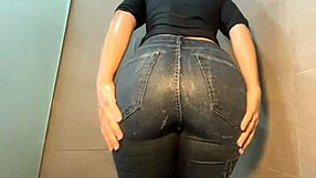 Wet Jeans Sexy Ass - Teasing Fetish Step Sister