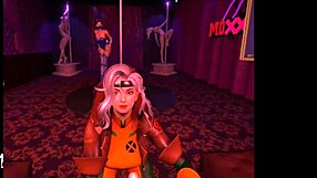 rogue in purple dream cosplay takes care of you in vr game
