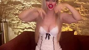 The Music Goddess Dances Seductively With Glasses And Belly Moves