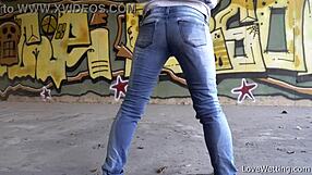 violeta proudly shows off her wet puddle