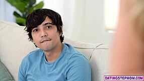 cleaning milf stepmom flashes tits to provoke stepson