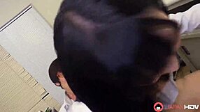 Japanese Brunette Office Lady Yui Watanabe Fucks Colleague in Office Uncensored